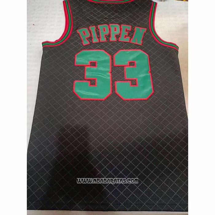 Camiseta Chicago Bulls Scottie Pippen #33 Mitchell & Ness 1997-98 Negro